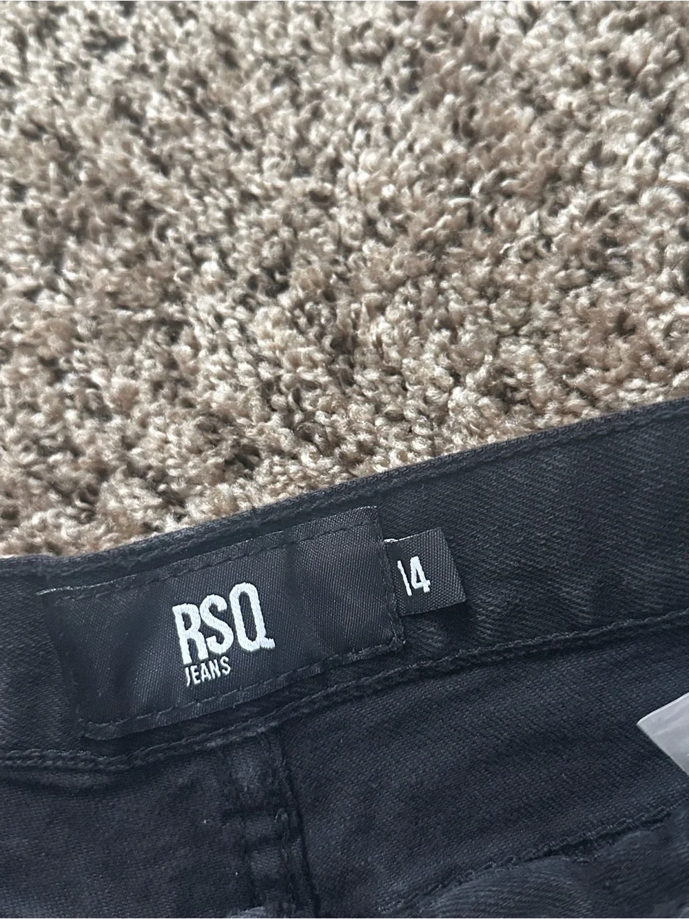 RSQ Jeans Boys Size 14 Black Distressed Denim Shorts